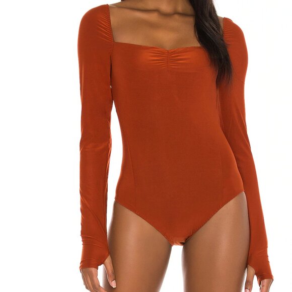 NWT We Are HAH Don't Be Square Long Sleeve Bodysuit Bronze Size Medium - Picture 2 of 15